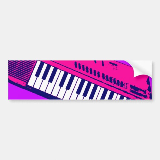 Corey Tiger 80sシンセサイザーキーボード バンパーステッカー (正面)