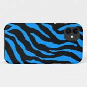 Corey Tiger 80sネオンタイガーストライプティール（緑がかった色）（青） Case-Mate iPhoneケース (裏面(横))