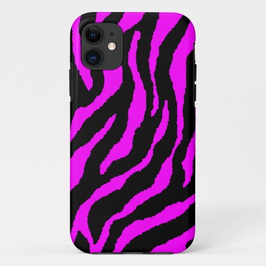 Corey Tiger 80sネオンタイガーストライプ暗い赤紫色(ピンク) Case-Mate iPhoneケース (裏面)