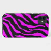 Corey Tiger 80sネオンタイガーストライプ暗い赤紫色(ピンク) Case-Mate iPhoneケース (裏面(横))