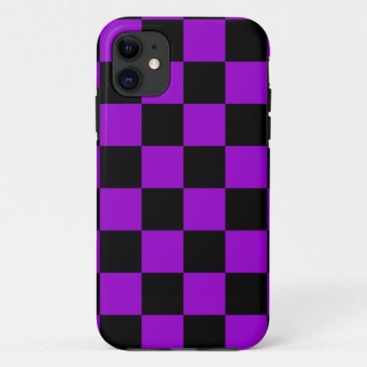 Corey Tiger 80sネオンチェッカーボード(紫) Case-Mate iPhoneケース (裏面)