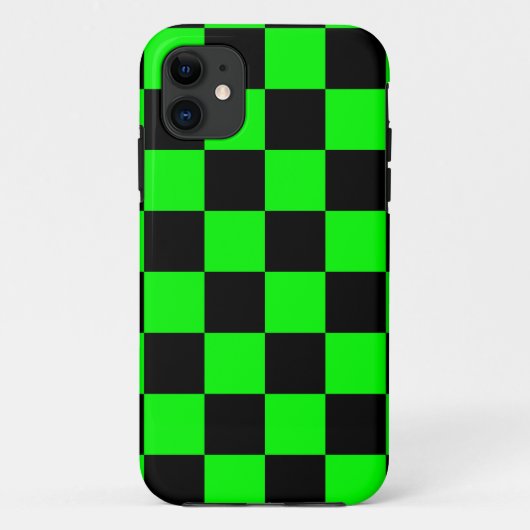 Corey Tiger 80sネオンチェッカーボード(緑) Case-Mate iPhoneケース (裏面)