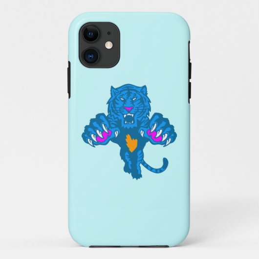 Corey Tiger 80sネオンパウンチタイガー（青） Case-Mate iPhoneケース (裏面)