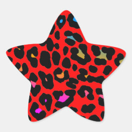 Corey Tiger 80sヒョウの斑点（赤） 星シール