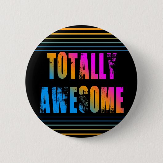 COREY TIGER 80sレトロ全ストライプ素晴らし型 缶バッジ (正面)