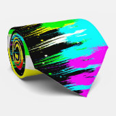 Corey Tiger 80sレトロ絵を描ドリッ数々のプ(カラー) ネクタイ (ロール)