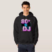 Corey Tiger 80sレトロ「80s DJ」フード付きスウェットシャツ パーカ (正面フル)