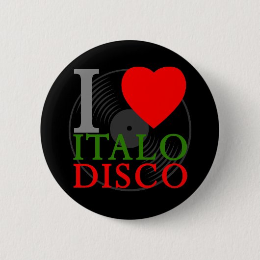 Corey Tiger 80sレトロI Love Italo Disco Pin 缶バッジ (正面)