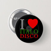 Corey Tiger 80sレトロI Love Italo Disco Pin 缶バッジ (正面&裏面)