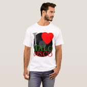 Corey Tiger 80sレトロI Love Italo Disco Tシャツ (正面フル)