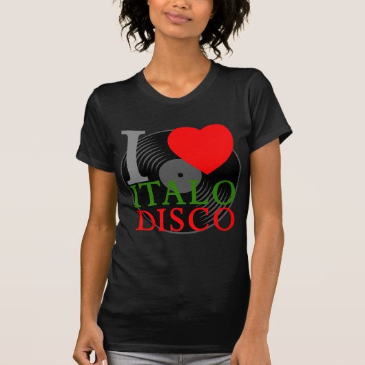 Corey Tiger 80sレトロI Love Italo Disco Tシャツ (正面)