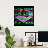 Corey Tiger 80sヴィンテージスタイルコンピュータおたく ポスター (ホームオフィス)