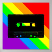 Corey Tiger 80s Retro Cassette Tape Rainbow ポスター (正面)