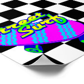 Corey Tiger 80s Retro Street Surf Skateboard ポスター (角)