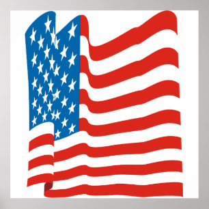 Corey Tiger 80s Vintage American Flag ポスター
