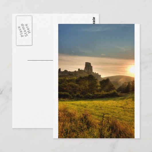 Corfeの城の日の出 ポストカード (正面/裏面)