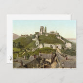 Corfe Castle, Isle of Purbeck, Dorset c.1895 ポストカード (正面/裏面)