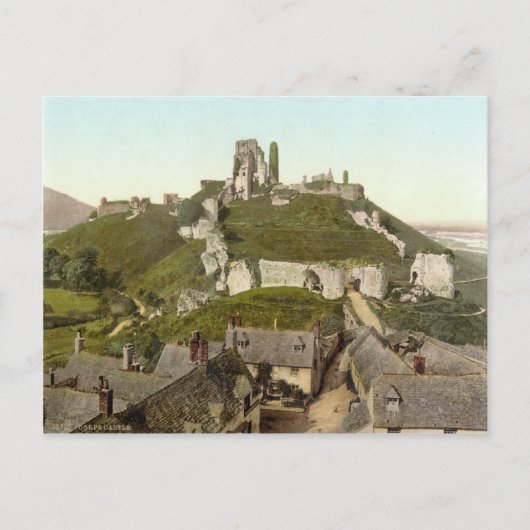 Corfe Castle, Isle of Purbeck, Dorset c.1895 ポストカード (正面)