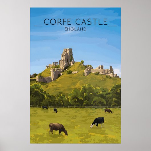 Corfe Castle Travel Poster ポスター (正面)
