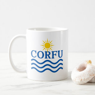 CORFUギリシャ、太陽の波 コーヒーマグカップ