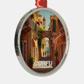 Corfu Greece Travel メタルオーナメント (右)