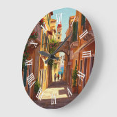 Corfu Greece Travel ラージ壁時計 (傾斜)