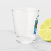 Corfu Greece Travel Art Emblem ショットグラス (左)