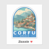 Corfu Greece Travel Art Emblem シール (シート)