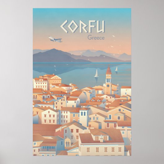 Corfu Greece Travel Poster ポスター (正面)