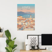 Corfu Greece Travel Poster ポスター (ホームオフィス)
