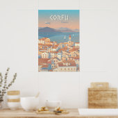 Corfu Greece Travel Poster ポスター (キッチン)