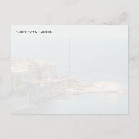 Corfu Old Town coastal view, Greece ポストカード (裏面)