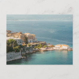Corfu Old Town coastal view, Greece ポストカード