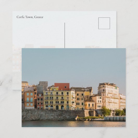 Corfu Old Town Venetian Wall sunset, Greece ポストカード (正面/裏面)