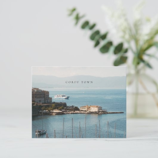 Corfu Town Harbor View (horizontal) ポストカード (スタンド正面)