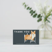 Corgiおもしろいより幸せThan Corgi Thank you Small Business 名刺 (スタンド正面)