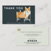 Corgiおもしろいより幸せThan Corgi Thank you Small Business 名刺 (正面/裏面)