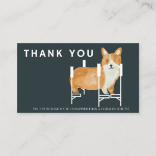 Corgiおもしろいより幸せThan Corgi Thank you Small Business 名刺
