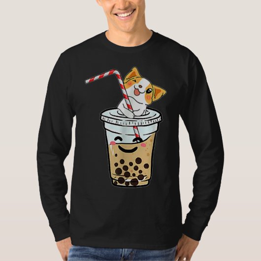 Corgiがバブルティーを愛す|過去記事 Tシャツ (正面)
