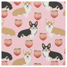 corgiと三色corgi dogs peach emoji ファブリック