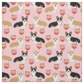 corgiと三色corgi dogs peach emoji ファブリック (見本)