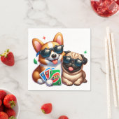 CorgiとPug Unoカードゲーム スタンダードカクテルナプキン (インサイチュ)