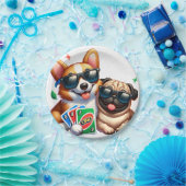 CorgiとPug Unoカードゲーム ペーパープレート (パーティー)