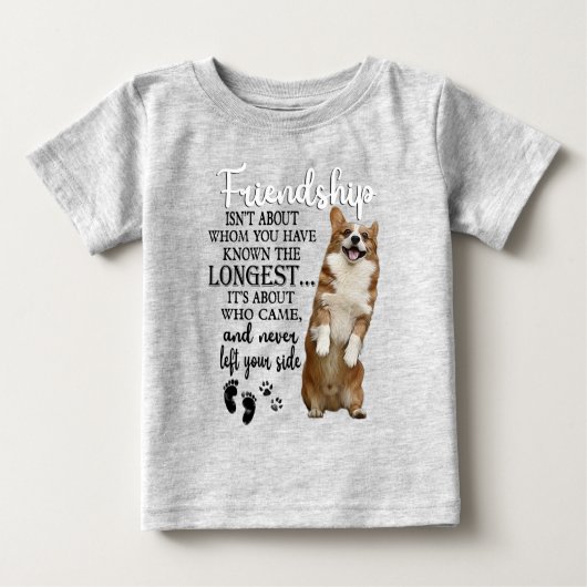 Corgiの友情は誰のことかについてではない ベビーTシャツ (正面)
