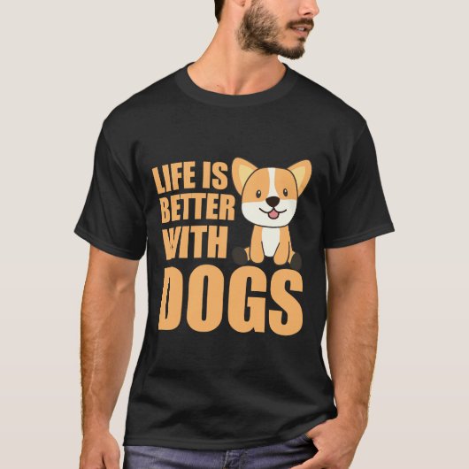 Corgiの生活は犬と966より良い Tシャツ (正面)
