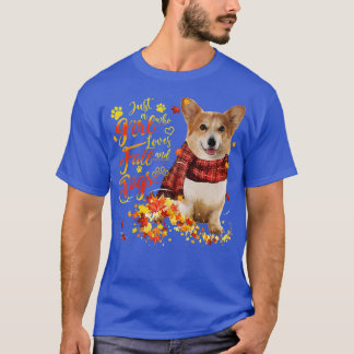 Corgiは犬と秋を愛する少女だ Tシャツ