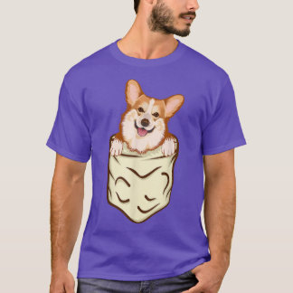 Corgiインポケット，おもしろい犬恋人のギフト，女性の男性 Tシャツ