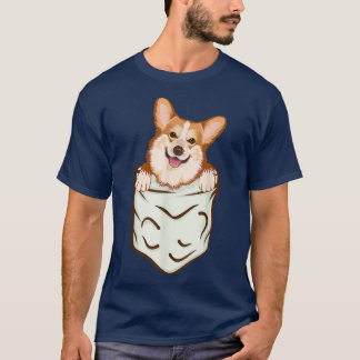 Corgiインポケット，おもしろい犬恋人のギフト，女性の男性 Tシャツ