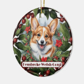 Corgiクリスマスオーナメント、あなたの子犬のパーソナライズ セラミックオーナメント (左)