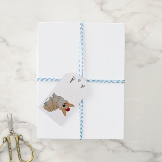 Corgiクリスマスギフトタグ ギフトタグ (より糸付き)